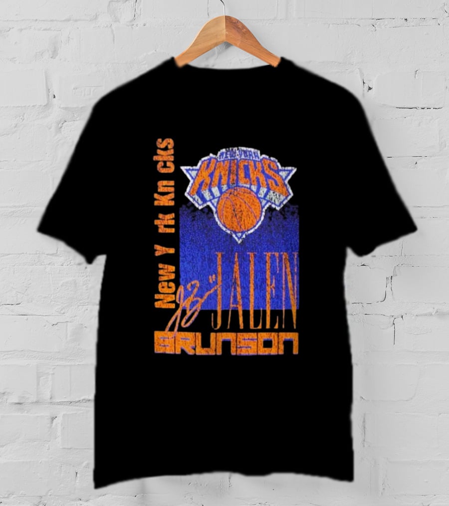 New York Knicks Jalen Brunson NBA Player Signature T-Shirt