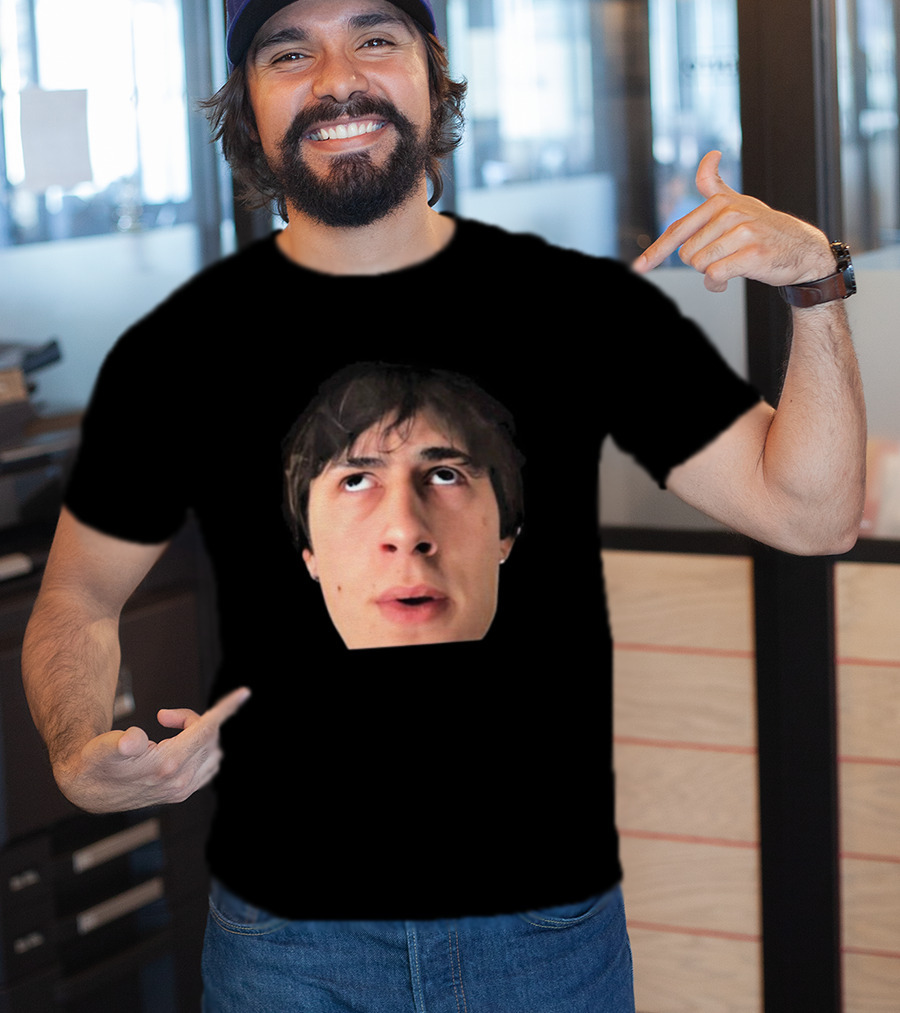 ``` James Clark Looking Up Expression Face ``` T-Shirt