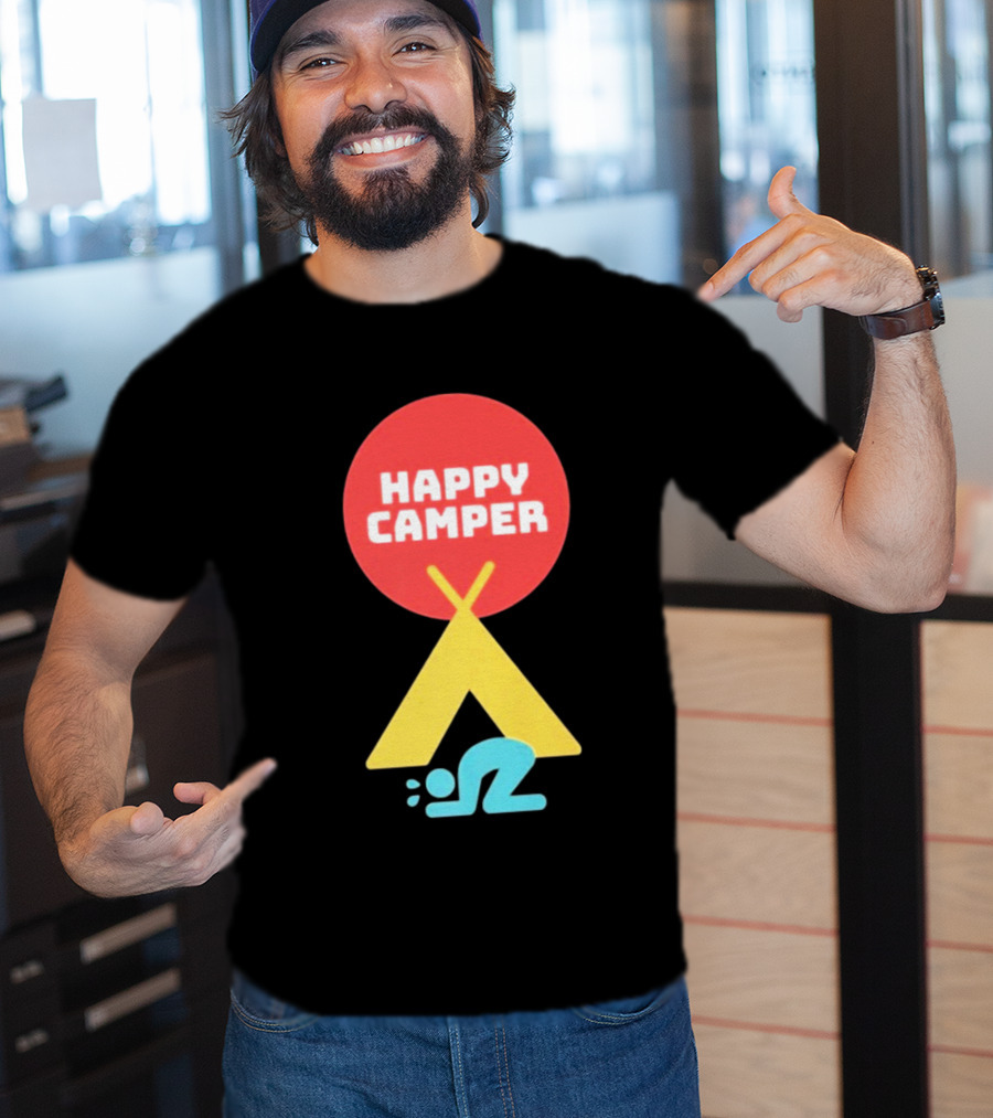 Jim Gaffigan Happy Camper Tent Emoji T-Shirt