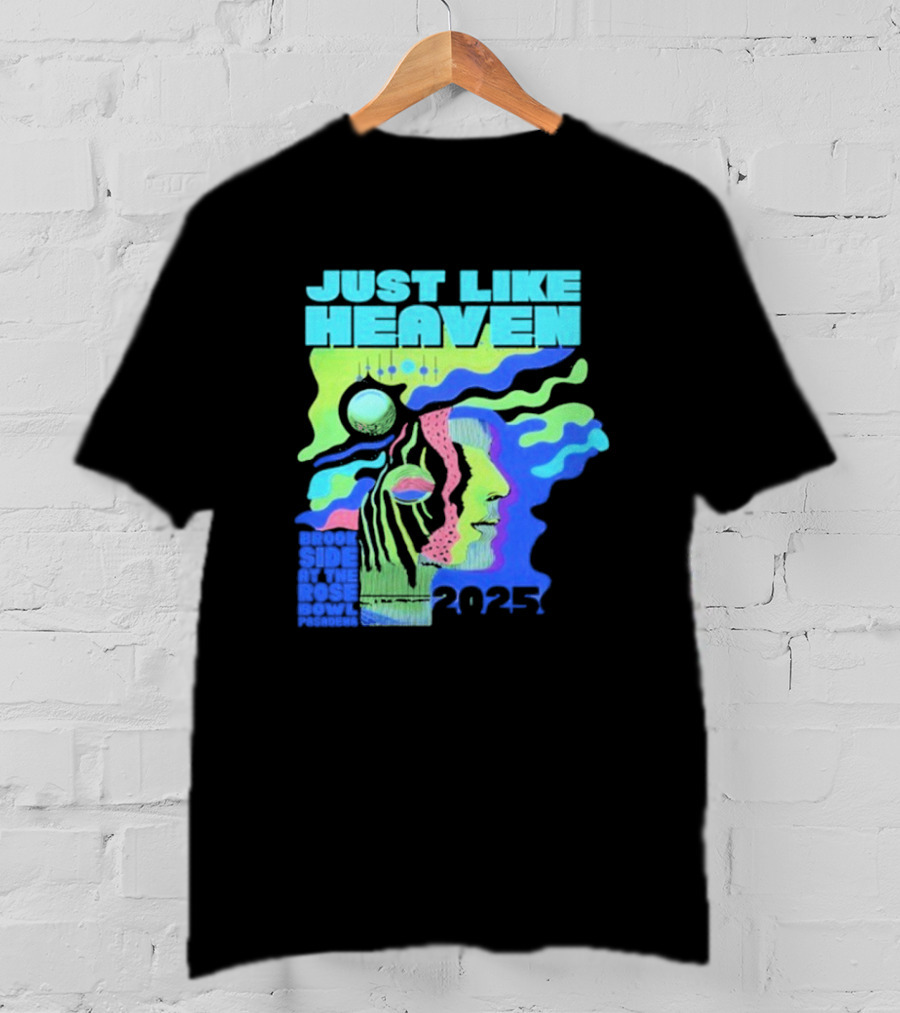 Just Like Heaven Time And Space 2025 Psychedelic Face And Abstract Cosmic Imagery T-Shirt