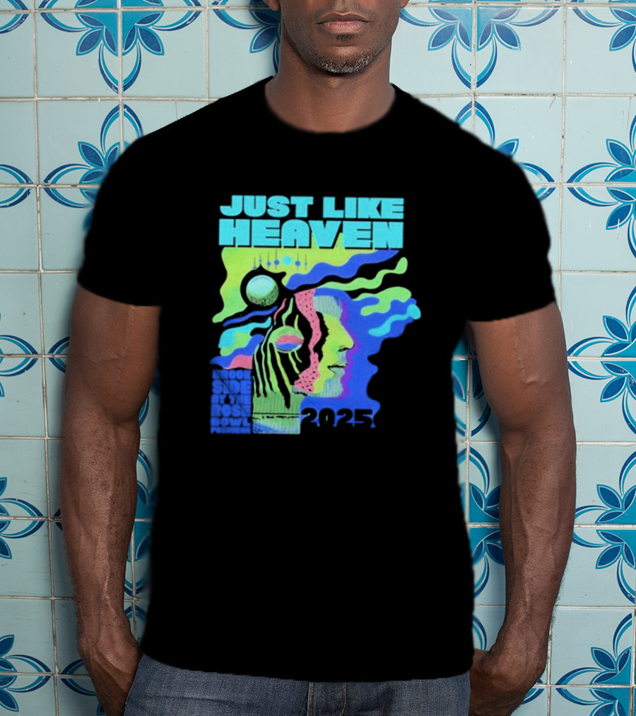 Just Like Heaven Time And Space 2025 Psychedelic Face And Abstract Cosmic Imagery T-Shirt