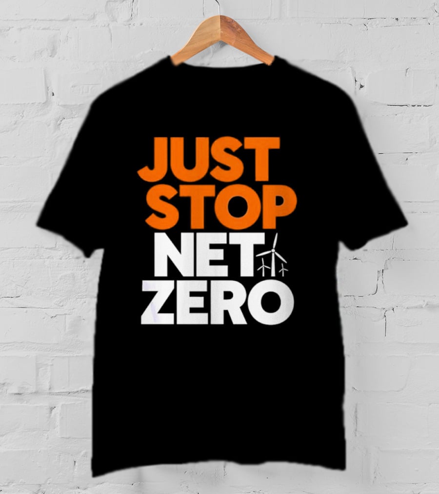 Just Stop Net Zero Wind Turbine Icon T-Shirt