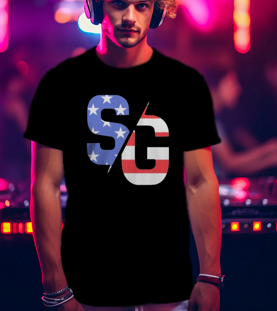 Justin Swanstrom Racing SG Stars Stripes Merica Flag T-Shirt