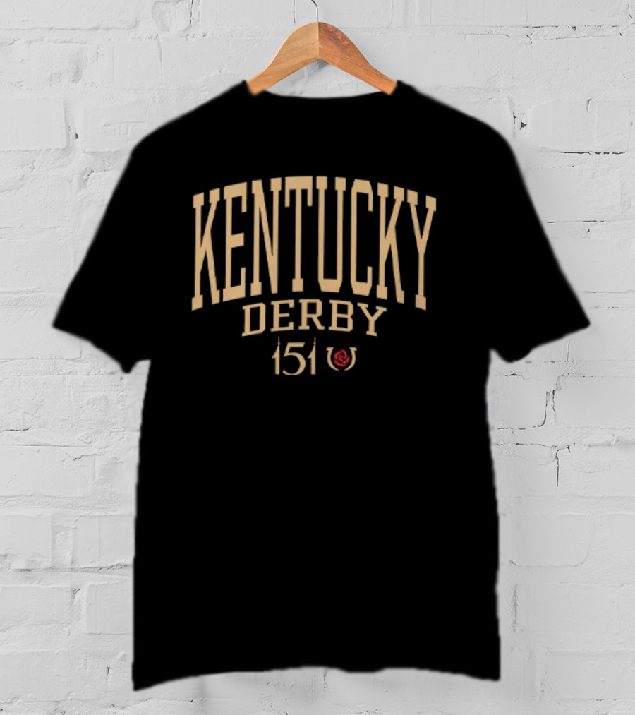 Kentucky Derby 151 Event Typography With Horseshoe Icon T-Shirt
