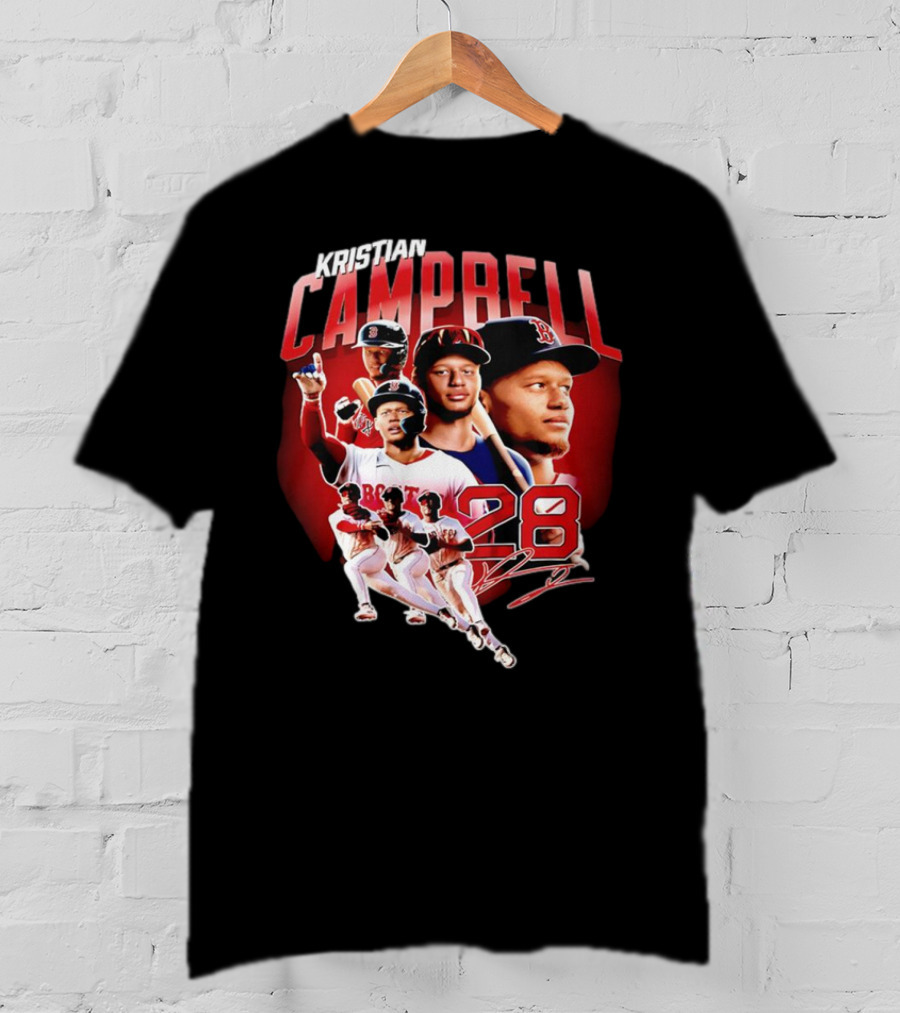 Kristian Campbell Baseball Red Sox Number 28 T-Shirt