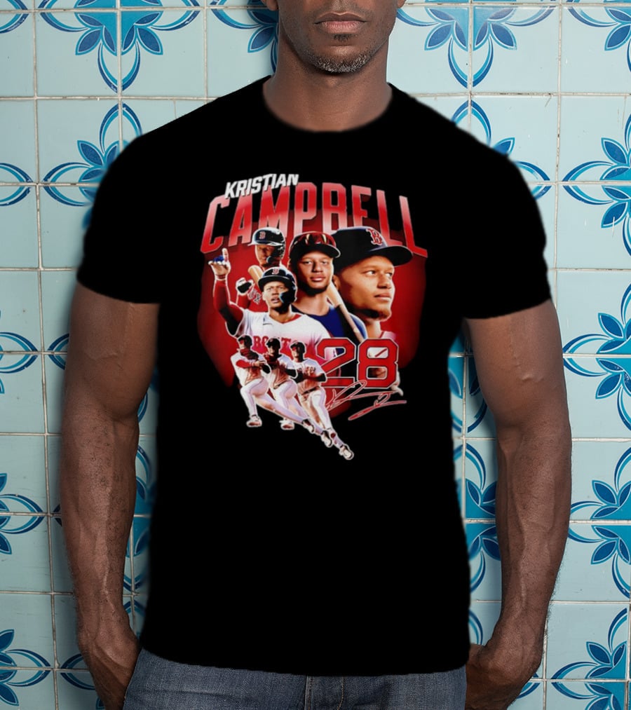 Kristian Campbell Baseball Red Sox Number 28 T-Shirt
