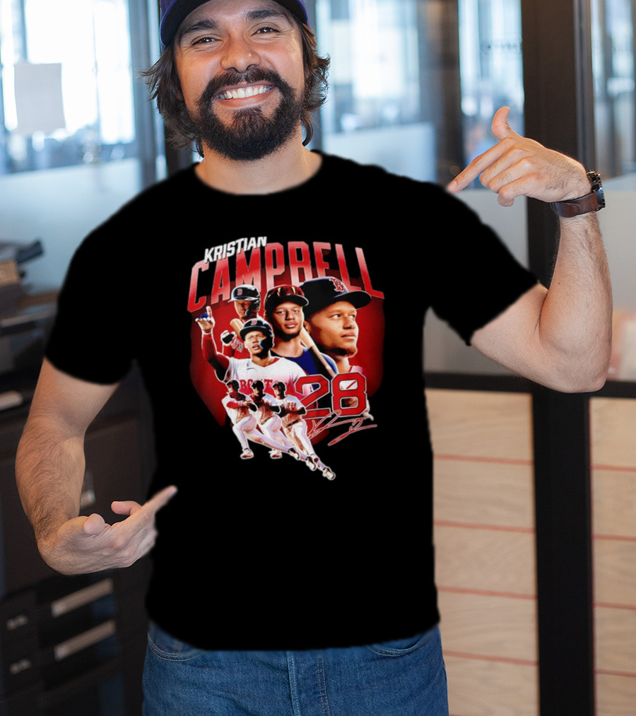 Kristian Campbell Baseball Red Sox Number 28 T-Shirt