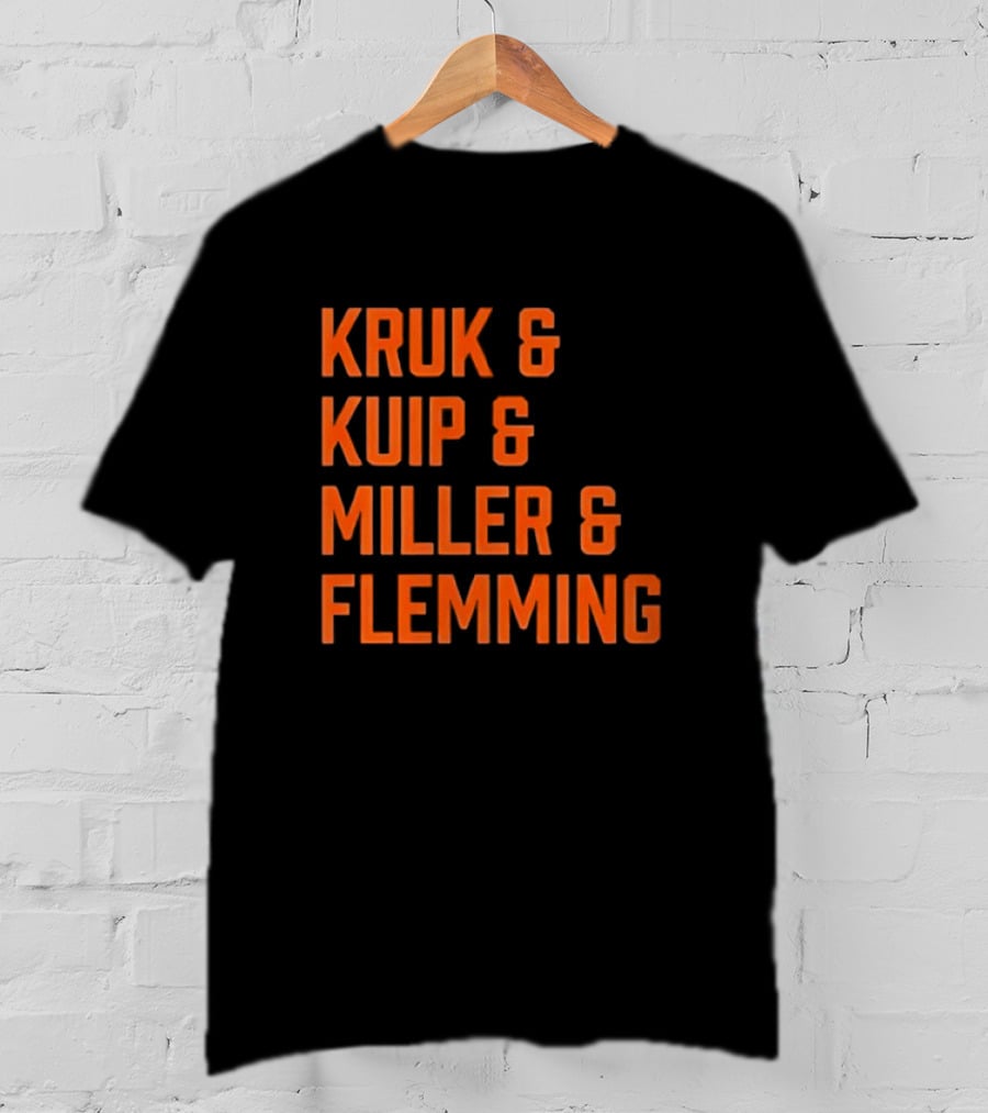 Kruk Kuip Miller Flemming Baseball Broadcasters Orange Text T-Shirt