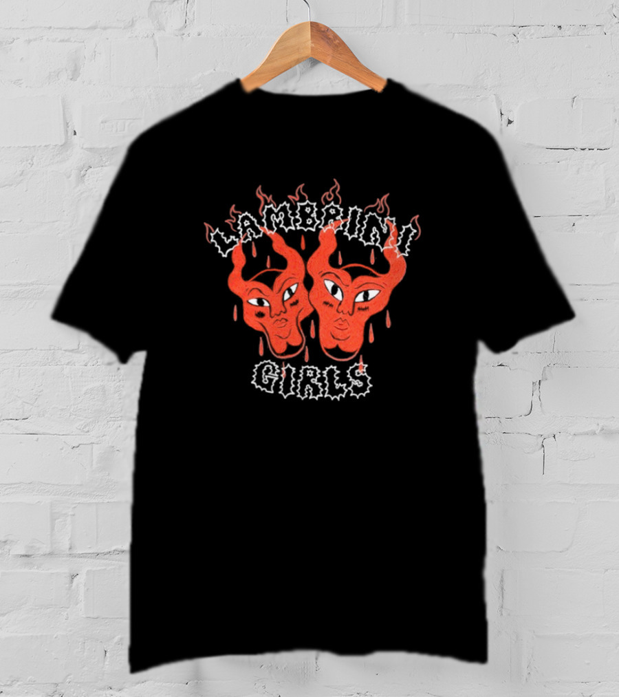 Lambrini Girls Devil Horned Masks Fiery Aesthetic T-Shirt