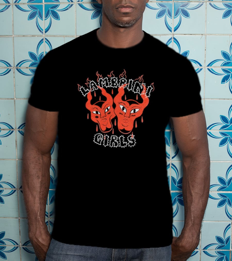 Lambrini Girls Devil Horned Masks Fiery Aesthetic T-Shirt