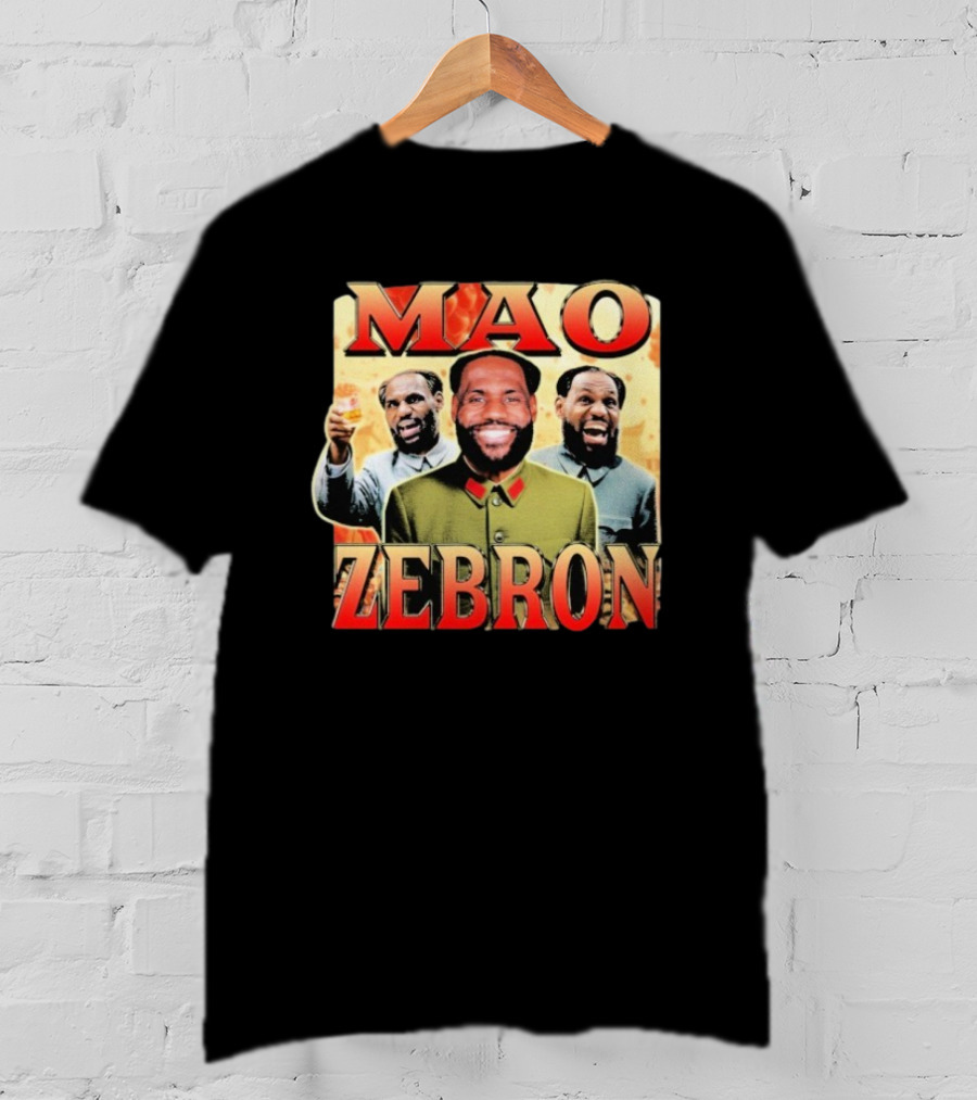 Mao Zebron Lebron James Fusion In Vintage Propaganda Style T-Shirt