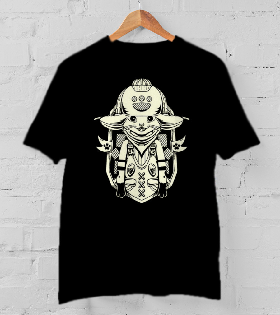 Little Buddy Cartoon Alien Creature In Tribal Style T-Shirt