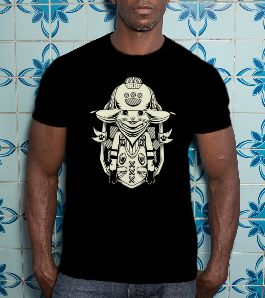 Little Buddy Cartoon Alien Creature In Tribal Style T-Shirt