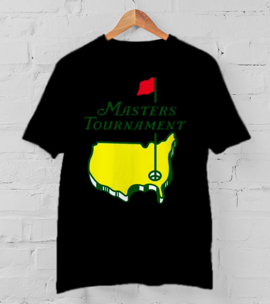 Masters Tournament Yellow Map With Red Flag T-Shirt