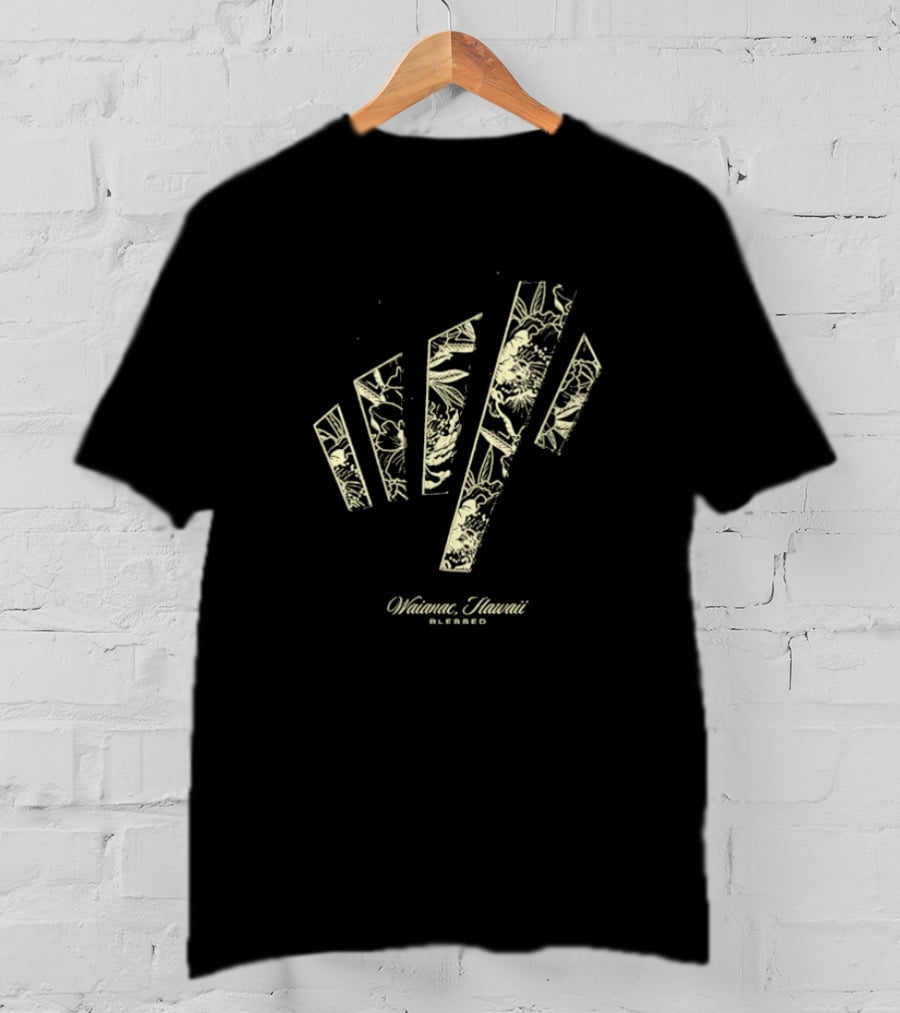 Waianae Hawaii Blessed Max Holloway Undeniable Floral Stripes T-Shirt