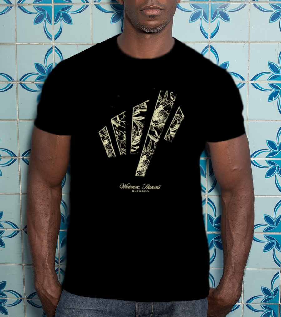 Waianae Hawaii Blessed Max Holloway Undeniable Floral Stripes T-Shirt