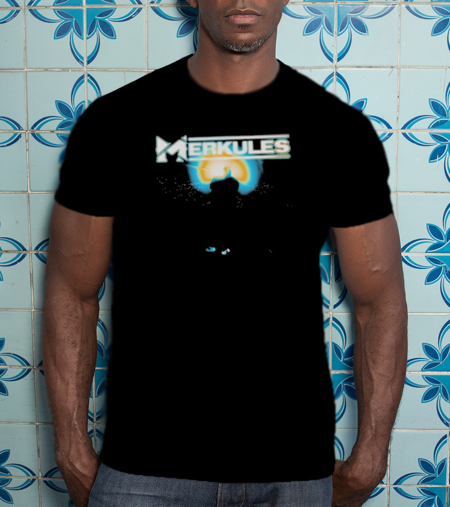 Merkules Into The Light Silhouette Against Sunburst T-Shirt