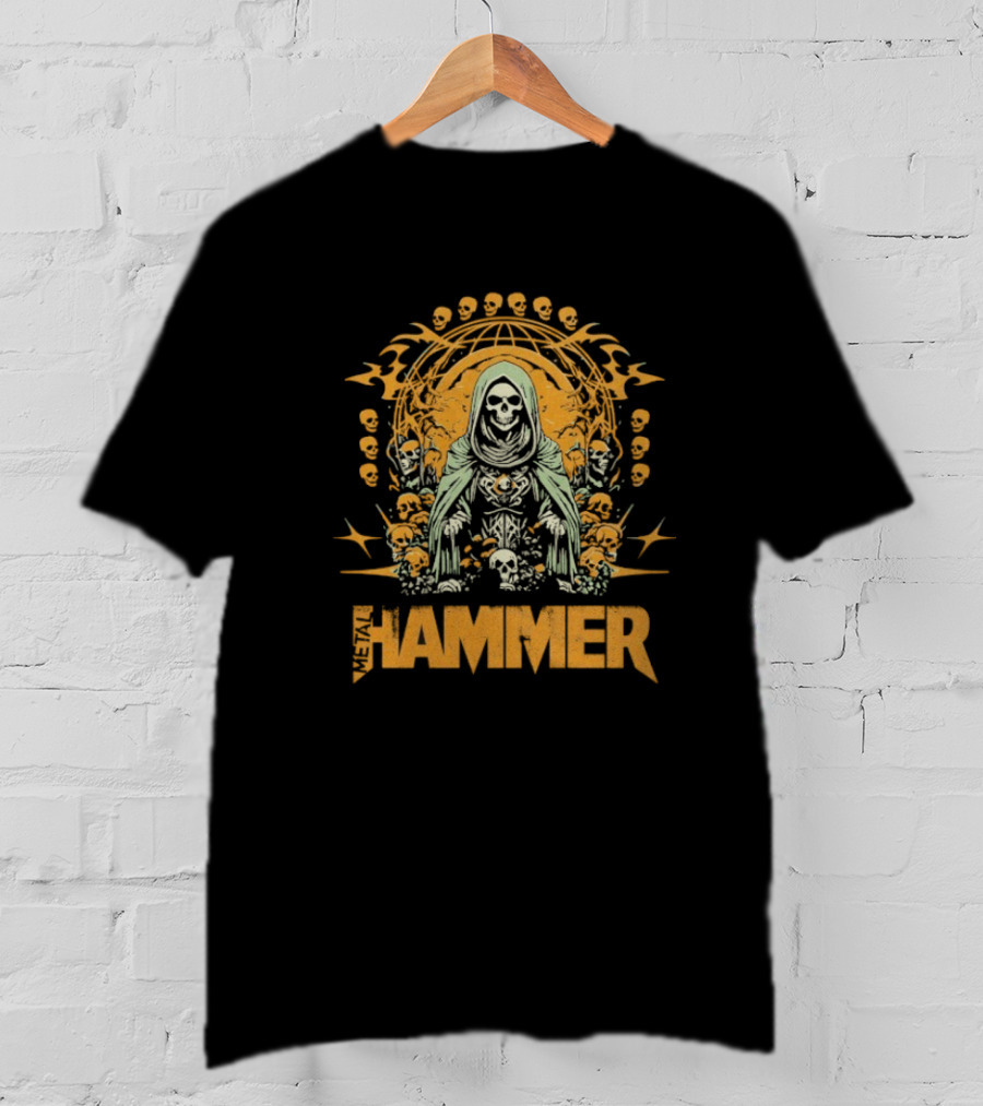 Metal Hammer Skull Wreath Grim Reaper T-Shirt