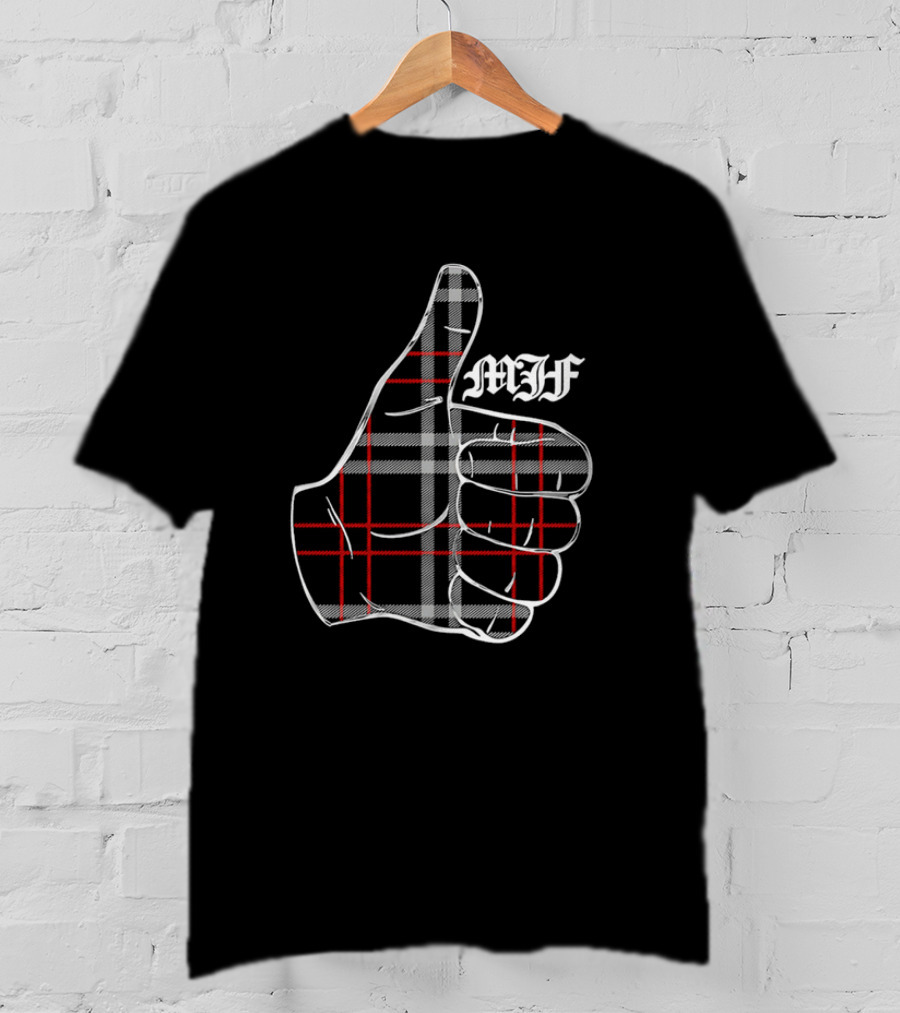 "MJF Thumbs Up Plaid Pattern" T-Shirt