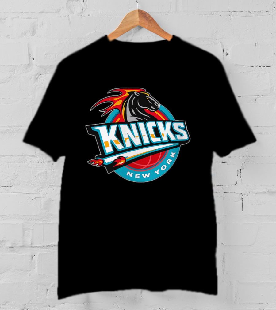 New York Knicks 2025 Horse Emblem With Blue And Red Accents T-Shirt