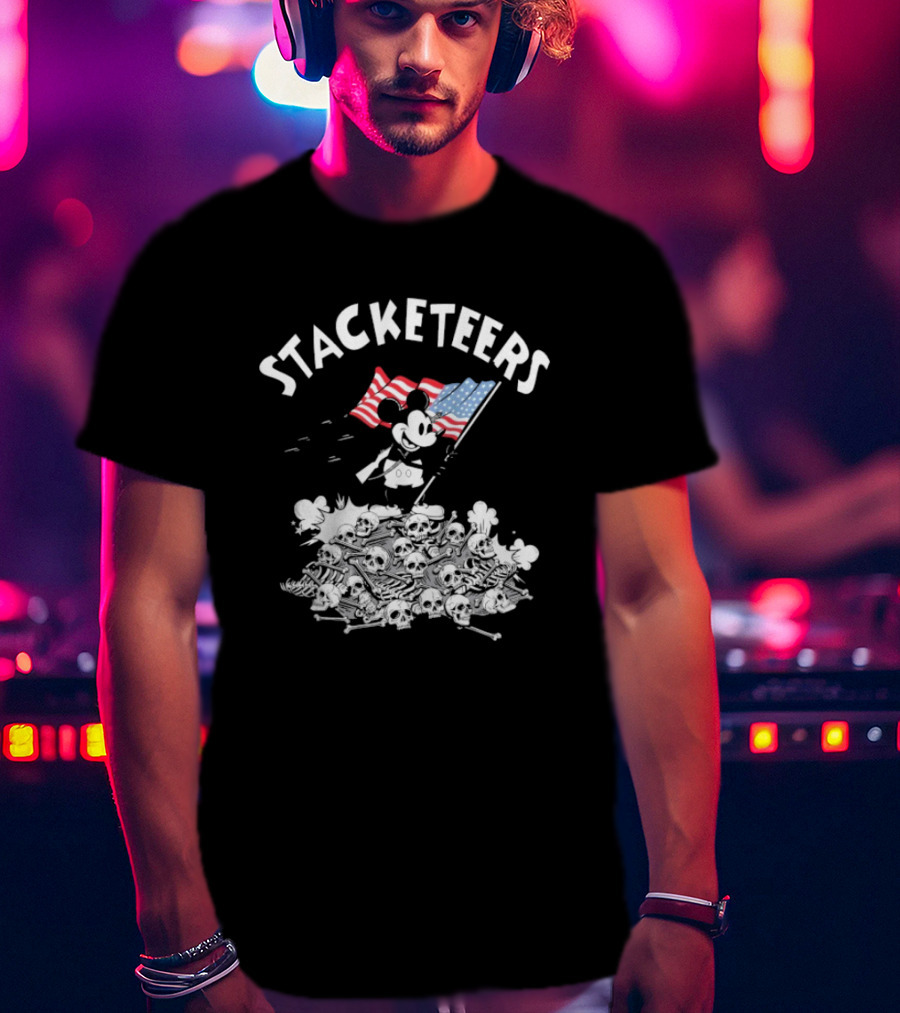 Stacketeers Mickey Mouse American Flag T-Shirt