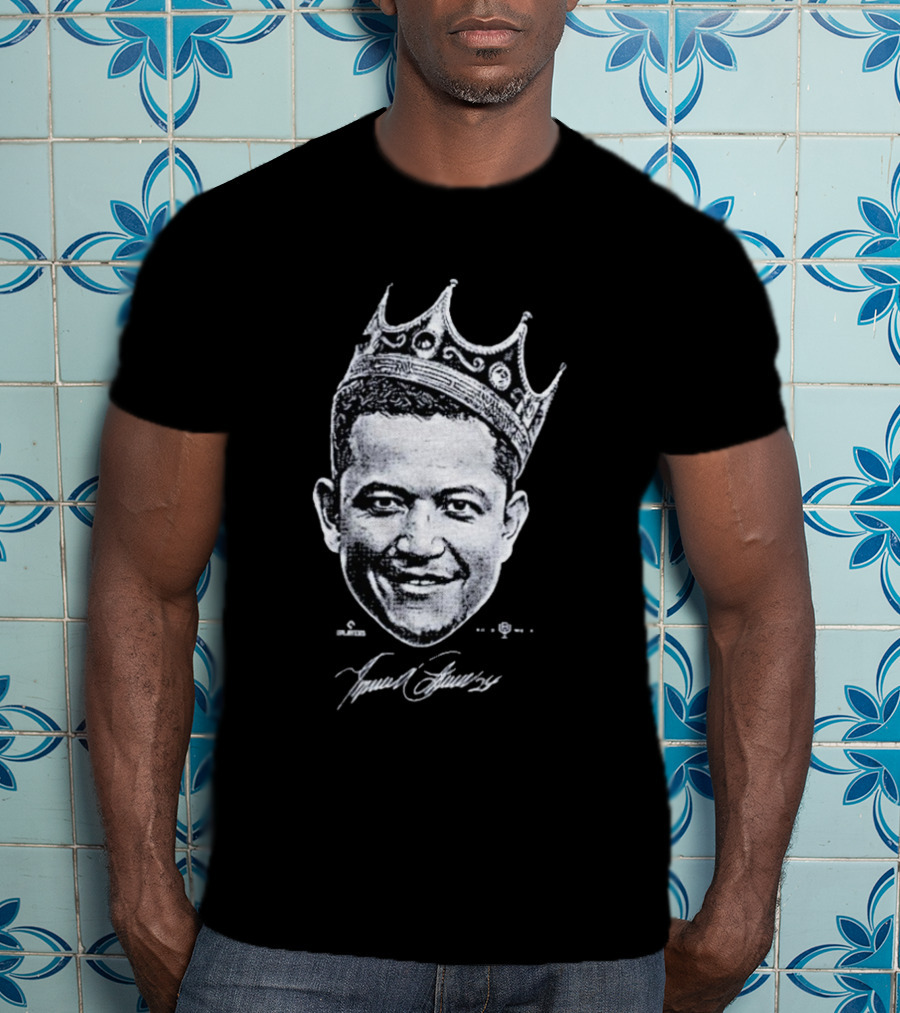 Miguel Cabrera Crown Portrait With Signature T-Shirt