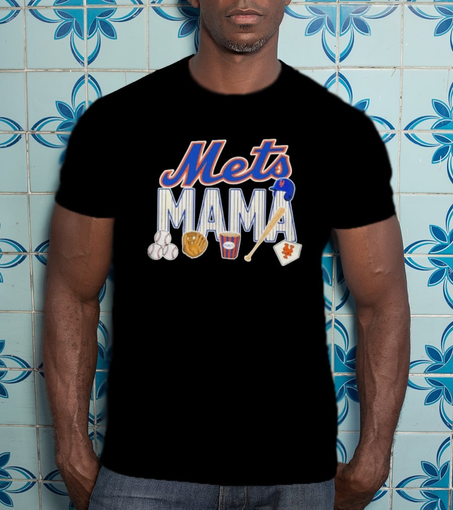 Mets Mama Mother’s Day Peanuts MLB Baseball Glove Bat Cap T-Shirt