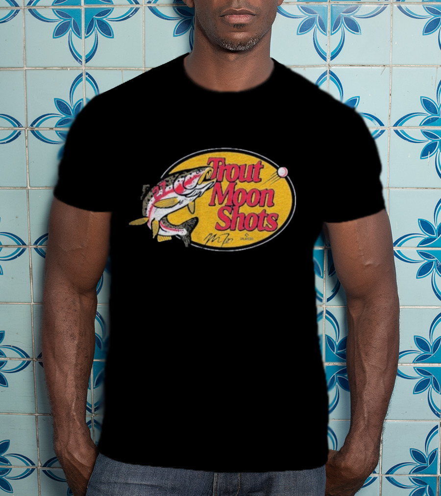 Trout Moon Shots Fish Baseball Los Angeles Angels Mike Trout T-Shirt