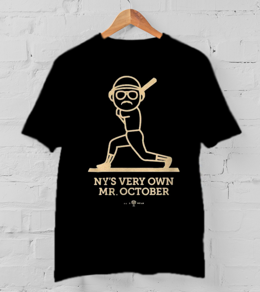 NY’s Very Own Mr. October Baseball Player Batting Retro Style T-Shirt