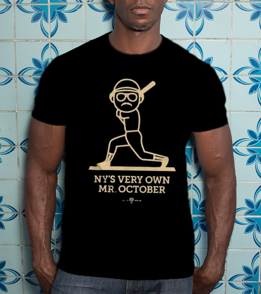 NY’s Very Own Mr. October Baseball Player Batting Retro Style T-Shirt