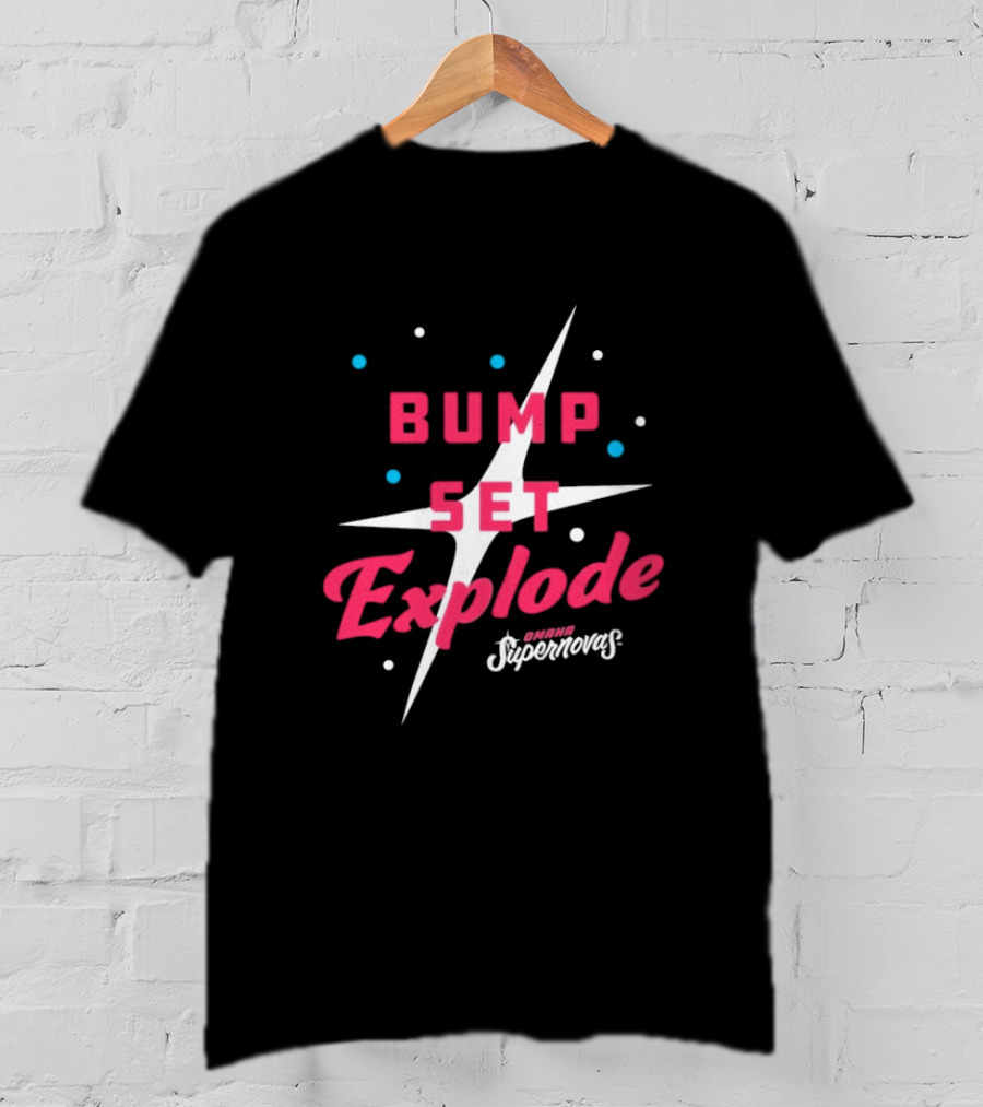 Omaha Supernovas Bump Set Explode Volleyball Starburst T-Shirt