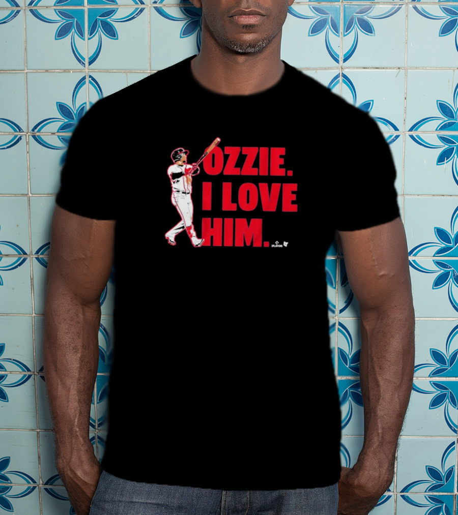 Ozzie I Love Him Baseball Player Swinging Bat T-Shirt