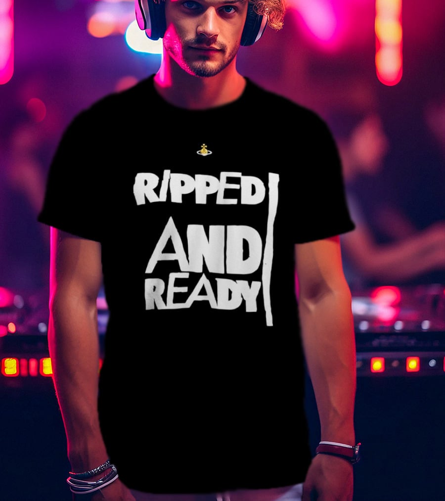 Ripped And Ready Chicken Dumbbell Fitness Motivation T-Shirt