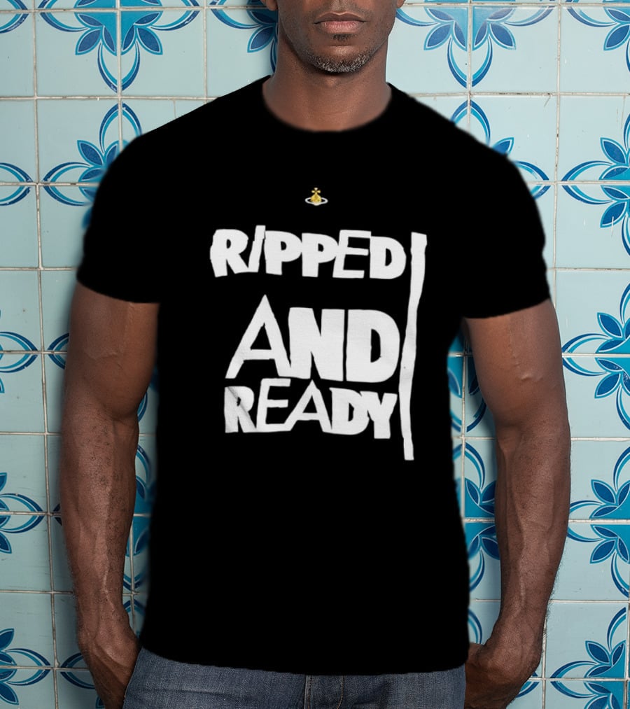 Ripped And Ready Chicken Dumbbell Fitness Motivation T-Shirt