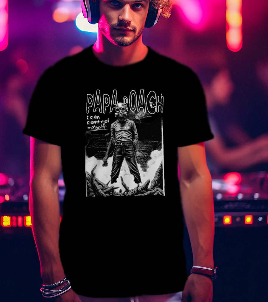 Papa Roach I Can’t Control Myself Gas Mask Art T-Shirt
