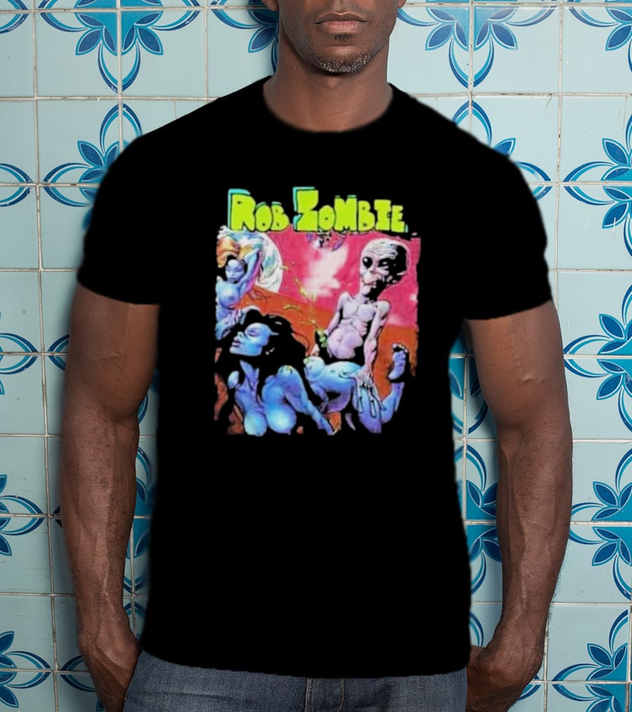 Rob Zombie Colorful Extraterrestrial Humor Scene T-Shirt