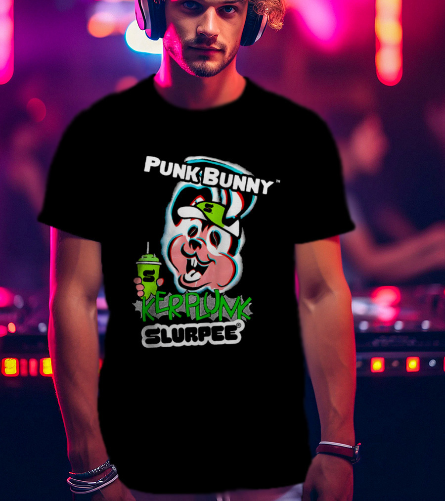 Punk Bunny Kerplunk Slurpee бейсболка заяц напій T-Shirt
