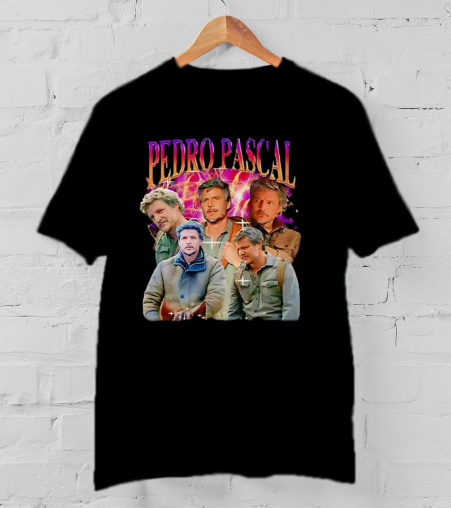 Pedro Pascal Joel Miller Retro Collage T-Shirt