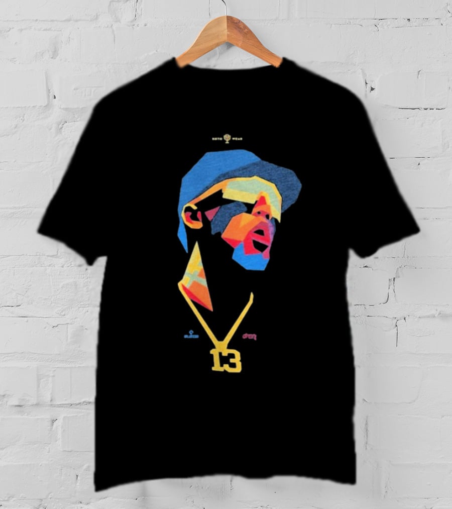 Ronald Acuna Jr 13 Abstract Geometric Style With Gold Chain And Colorful Hat T-Shirt