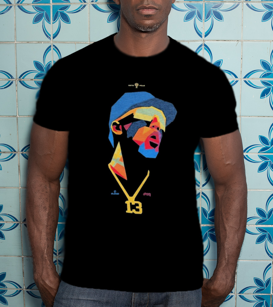 Ronald Acuna Jr 13 Abstract Geometric Style With Gold Chain And Colorful Hat T-Shirt