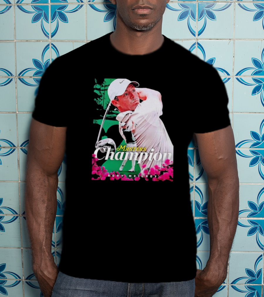 Masters Champion Rory McIlroy Golf Swing Portrait T-Shirt