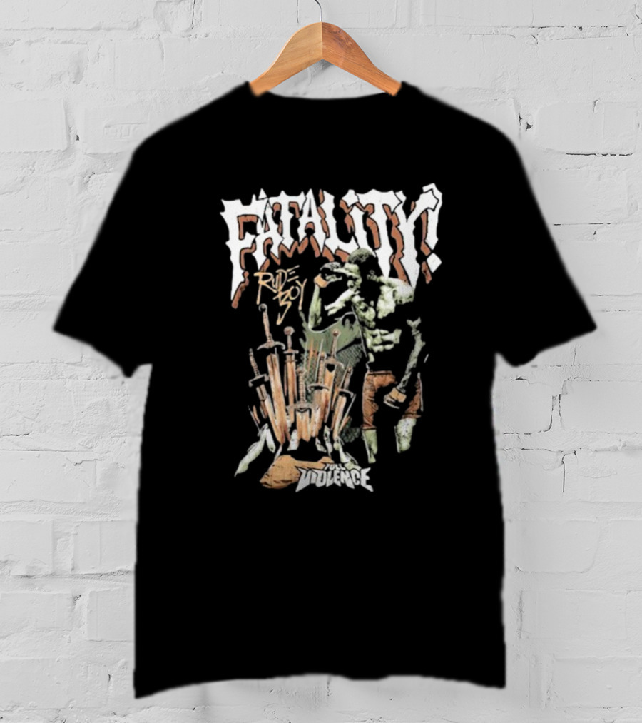 Randy Brown Rudeboy Fatality Full Violence Skeleton Warrior T-Shirt