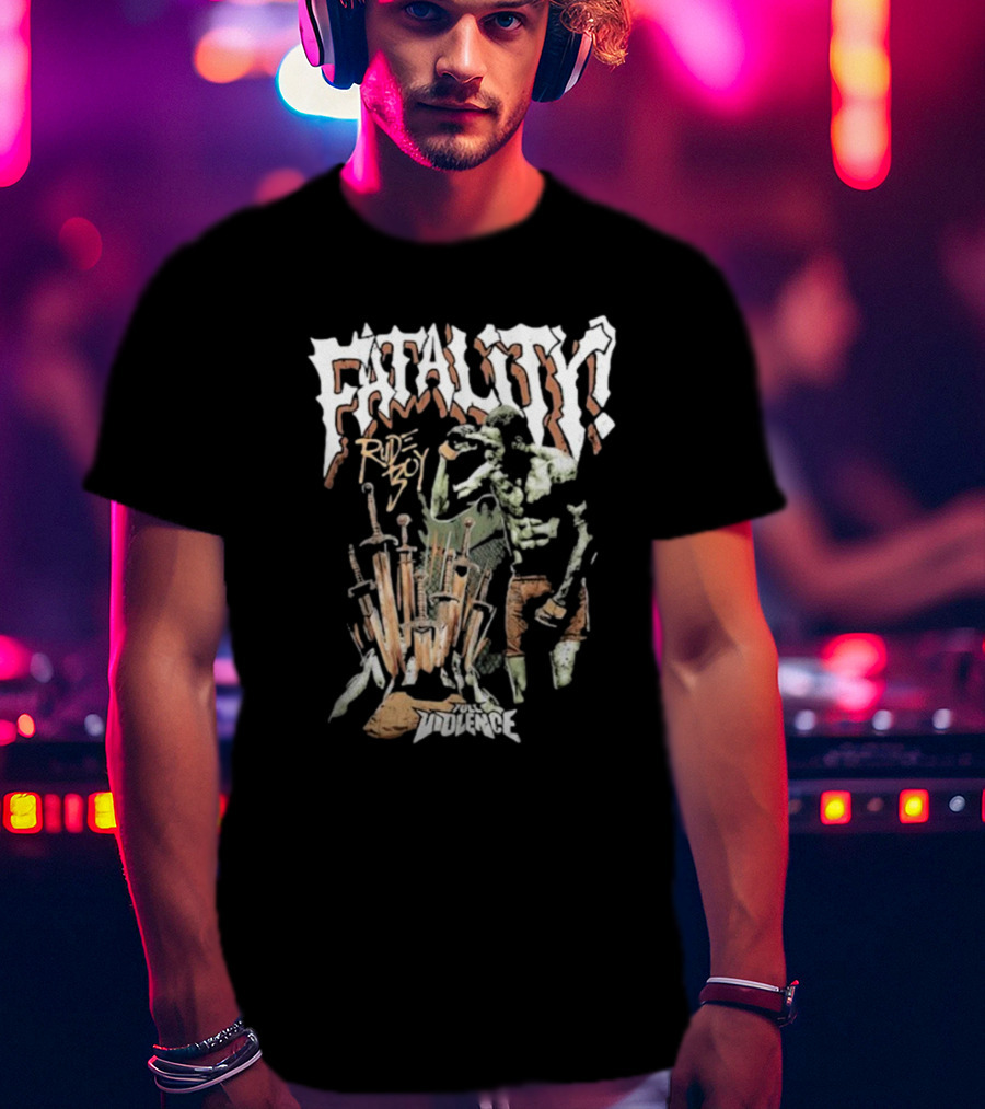 Randy Brown Rudeboy Fatality Full Violence Skeleton Warrior T-Shirt