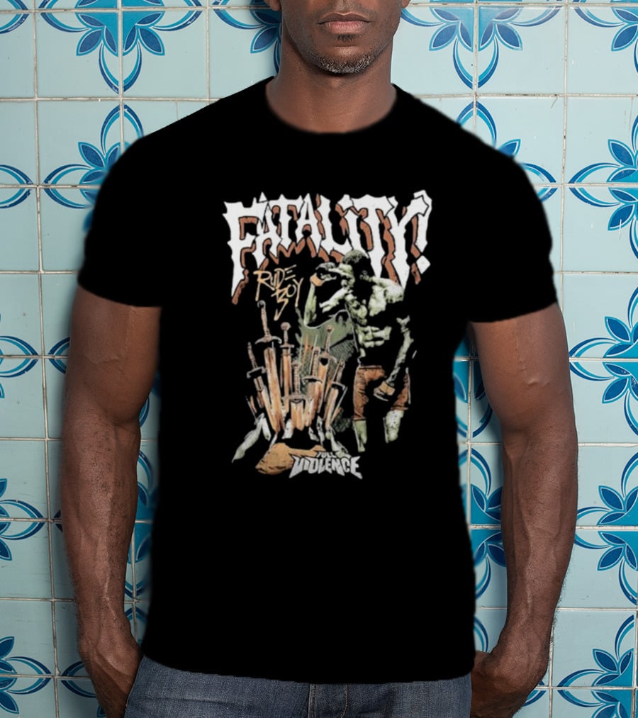 Randy Brown Rudeboy Fatality Full Violence Skeleton Warrior T-Shirt