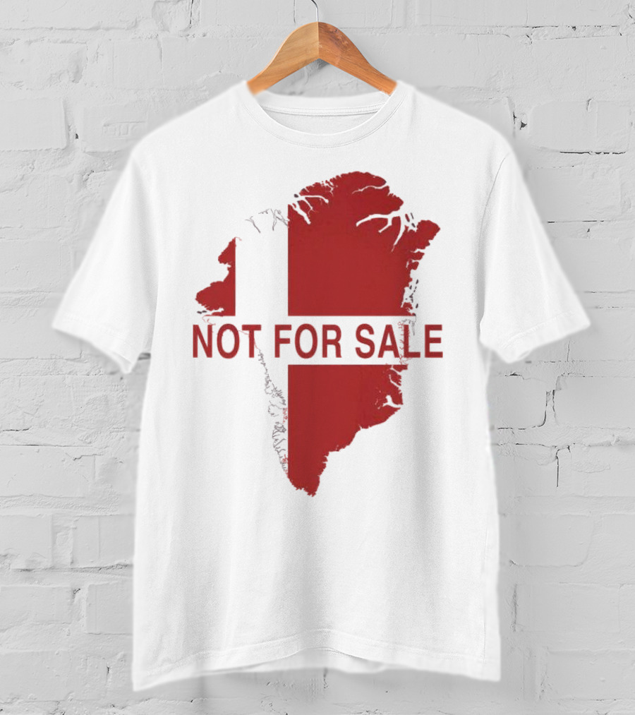 Greenland Not For Sale 2025 Red Map Protest T-Shirt