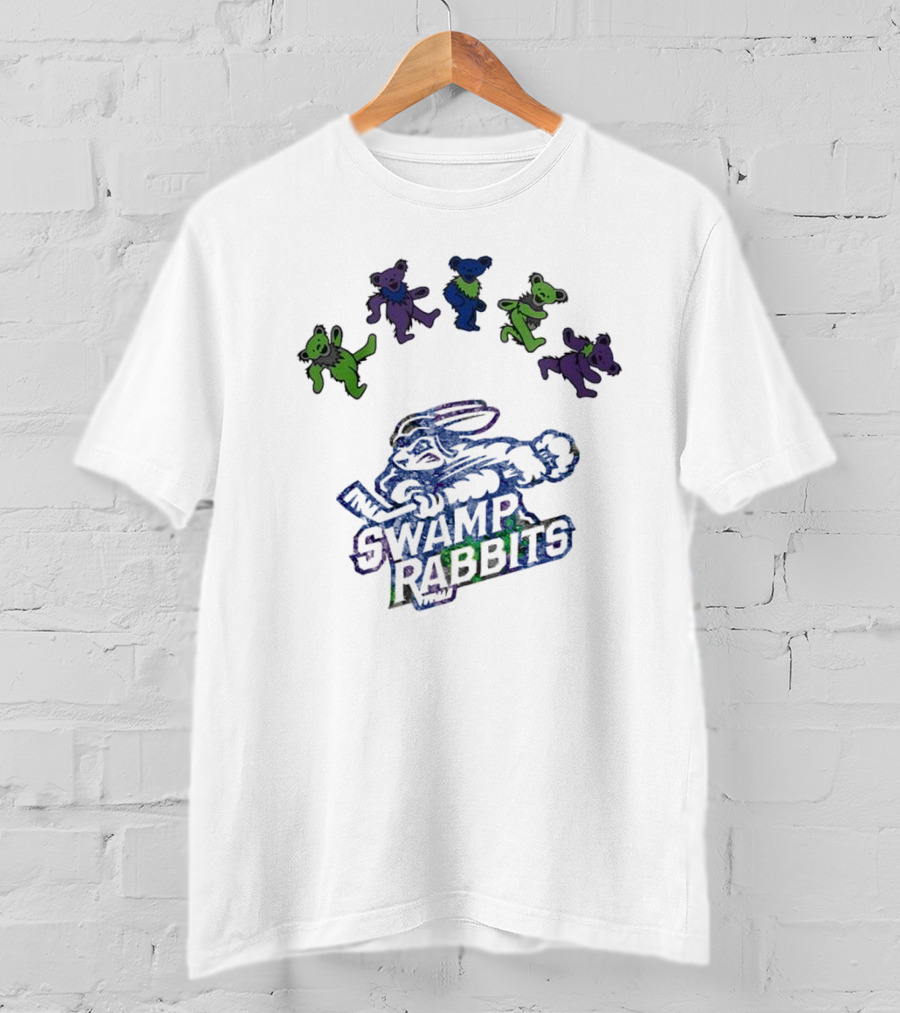 Greenville Swamp Rabbits Grateful Dead Night 2025 Dancing Bears Hockey Event T-Shirt