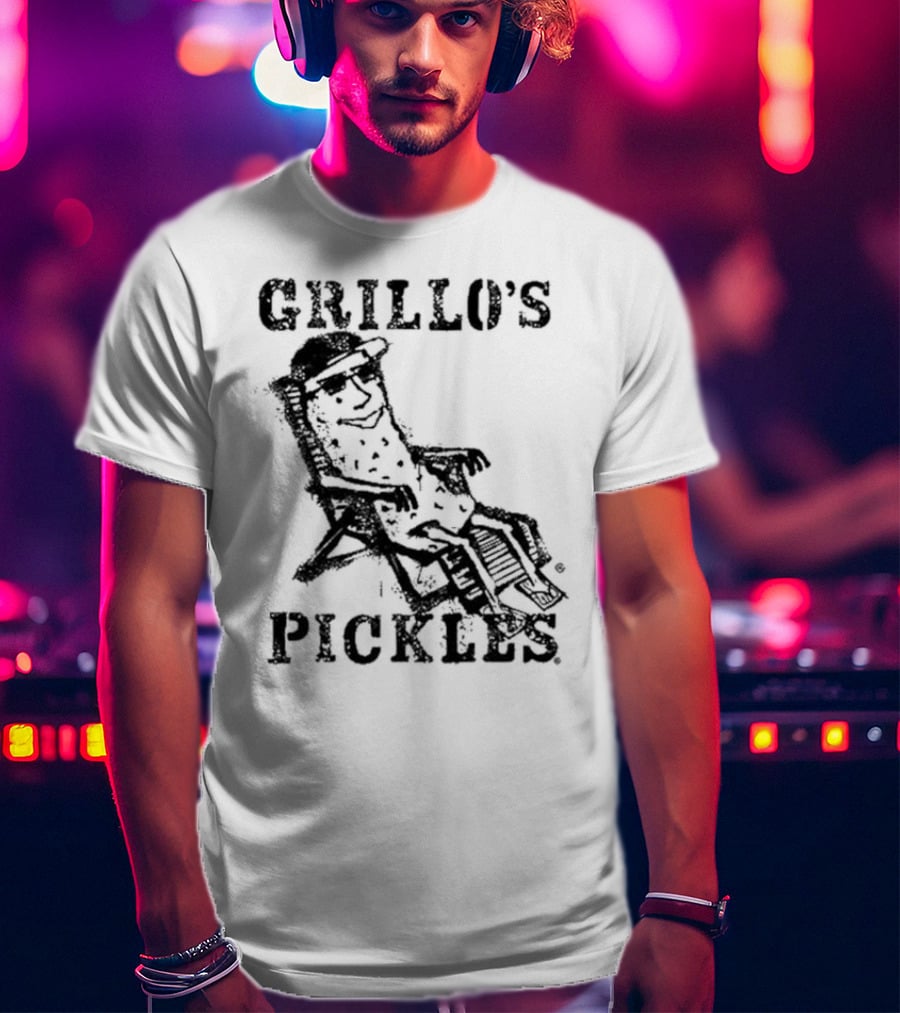 Grillo's Pickles Graffiti Pickle Image T-Shirt