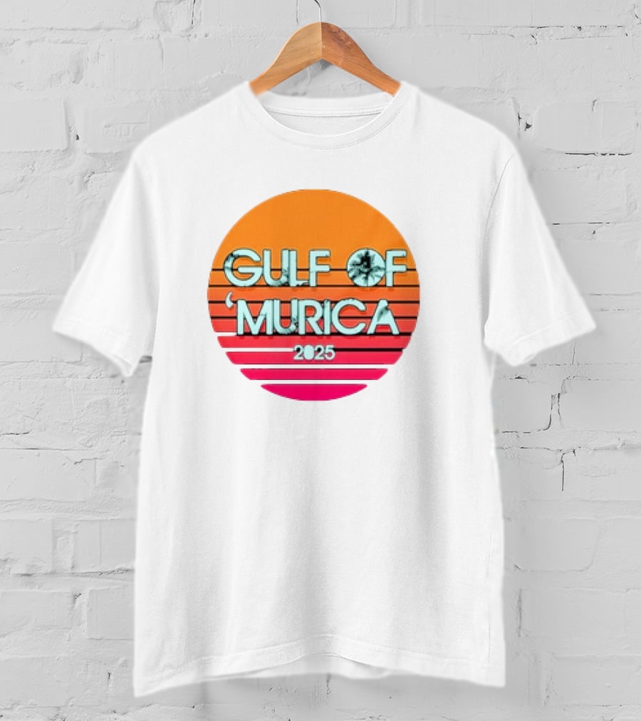 Gulf Of 'Murica 2025 Vintage Retro Sunset Vibe T-Shirt