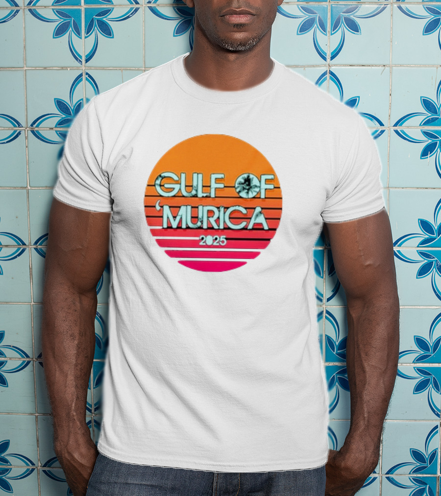 Gulf Of 'Murica 2025 Vintage Retro Sunset Vibe T-Shirt