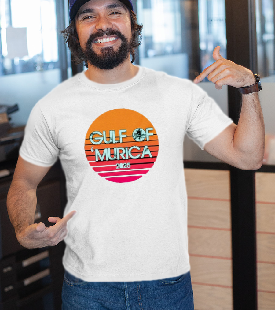 Gulf Of 'Murica 2025 Vintage Retro Sunset Vibe T-Shirt